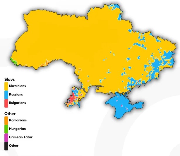 Mapa étnico da Ucrânia