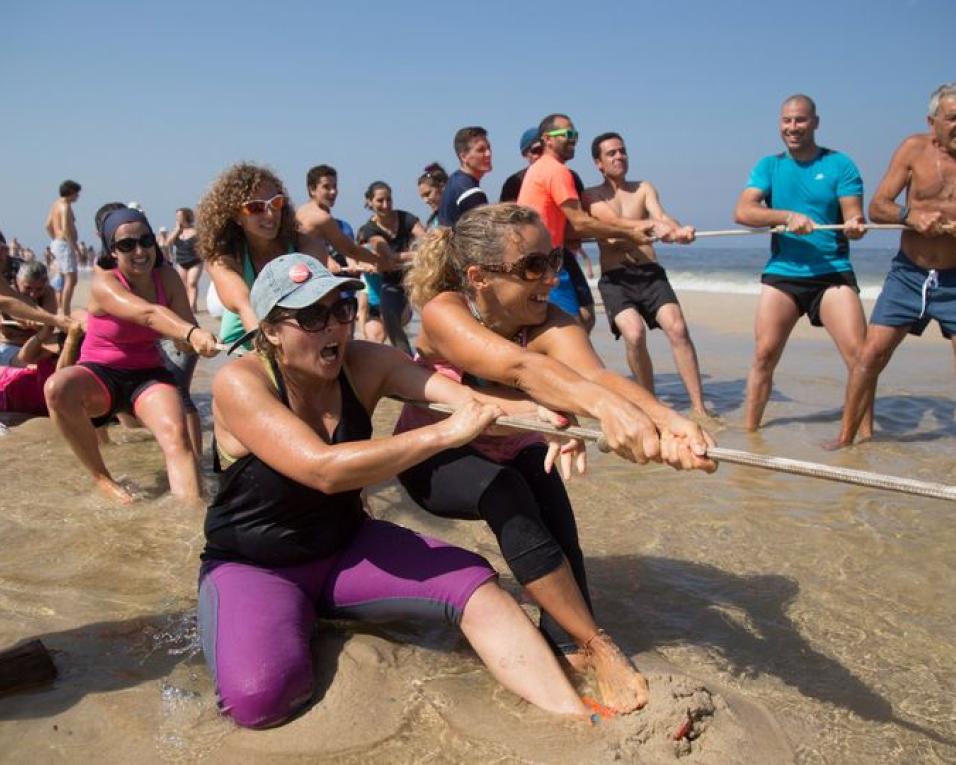 A treinar para a BioRace na praia da Torreira.