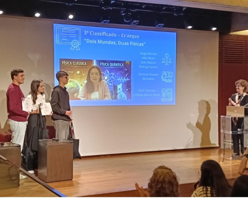 Estudantes do 12º ano do IDL conquistam 3º lugar no concurso “Quantum@Vídeo”