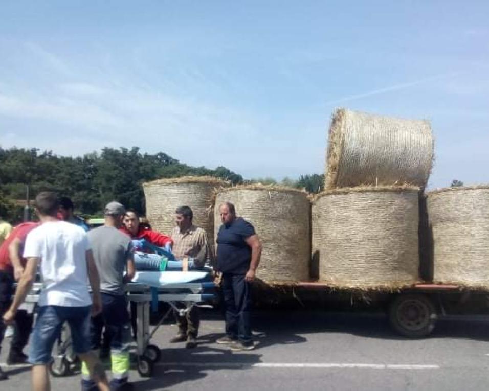 Mulher ferida por fardo de palha após despiste em Ovar.