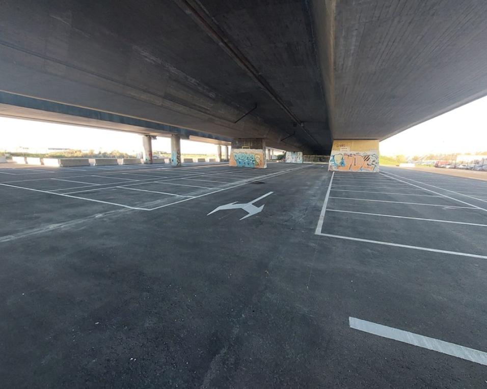 Concluída a obra do parque de estacionamento sob a A25.