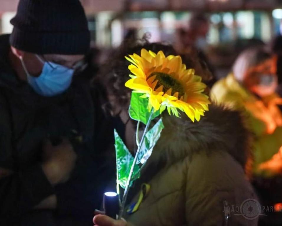 Gafanha da Nazaré: Agrupamento de Escolas promove cordão humano pela paz na Ucrânia.