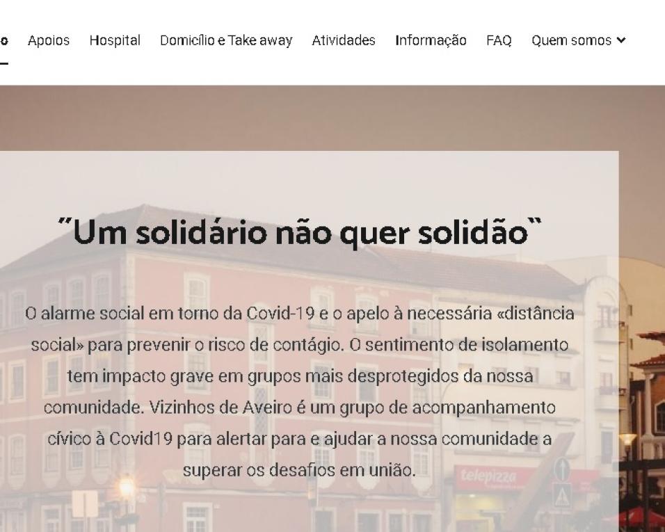 Site da plataforma 'Vizinhos de Aveiro' já foi ativado.