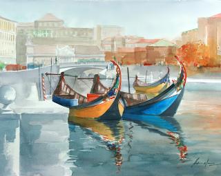 António Neves expõe em Aveiro obras de arte alusivas à cidade.