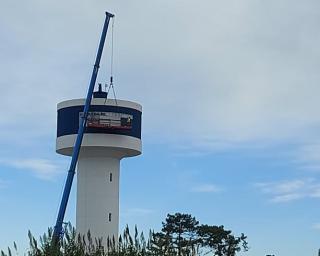 ADRA já iniciou remodelação de inscrições no depósito da água da Gafanha da Nazaré.