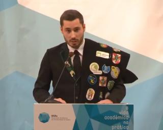 António Alves em dia de reeleição na Associação Académica da Universidade de Aveiro.