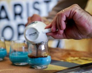 Baristas em concurso de café na cidade de Aveiro.