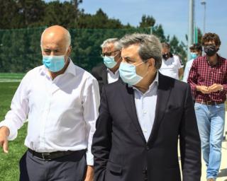Presidente da Federação Portuguesa de Futebol visitou obra da Aldeia de Futebol de Aveiro.