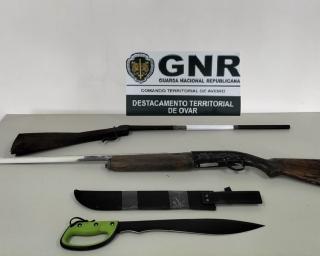 GNR apreende armas no âmbito de uma investigação por violência doméstica.