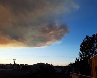 estradas cortadas e desocupacao de casas devido a incendio em Albergaria