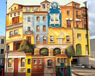 Águeda reforça roteiro de arte urbana com mural de Francisco Fonseca.