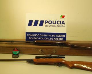 PSP investiga violência doméstica e apreende armas.