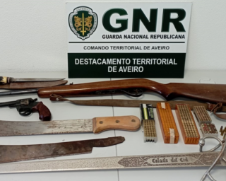 GNR apreendeu várias armas em processo de violência doméstica.