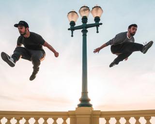 Ensaio aberto do coletivo de parkour Team Braga na Fábrica das Ideias com espetáculo Trace.